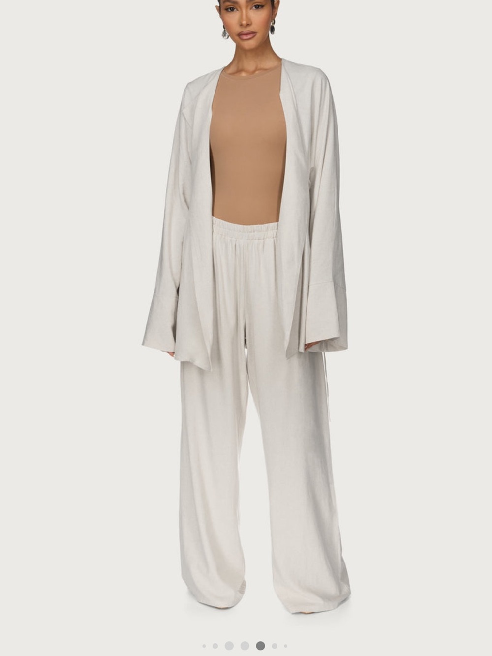 Veiled Collection Maya Linen Matching Set Top & Pants - Off White - Picture 4 of 6